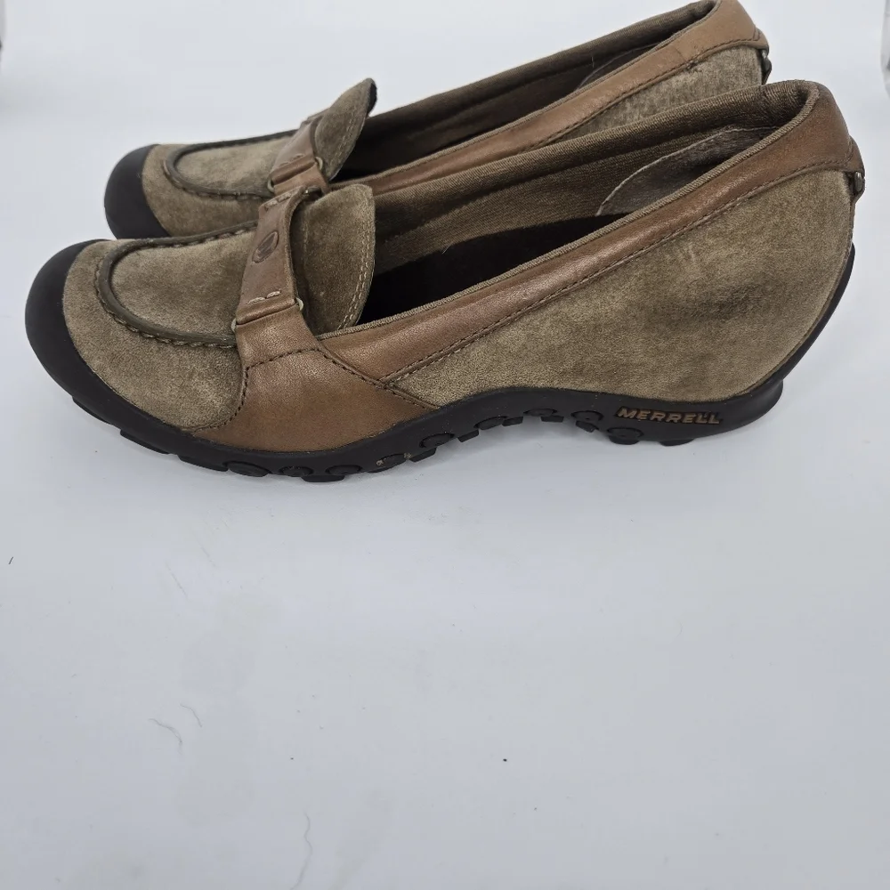 Merrell‎ Plaza Glide Loafer Shoes Tan Suede Women's size 6